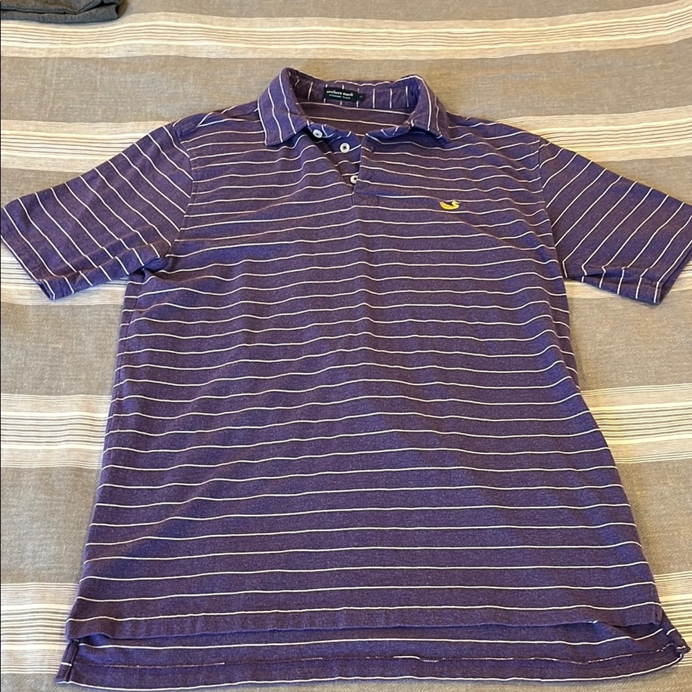 Southern Marsh Purple Polo Shirt with Stripes
